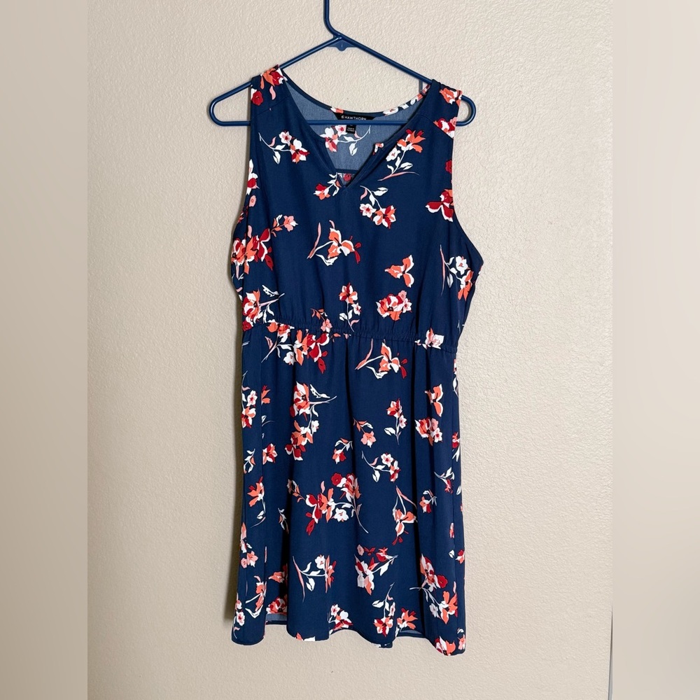 41 Hawthorn Blue and Red Floral Dress
